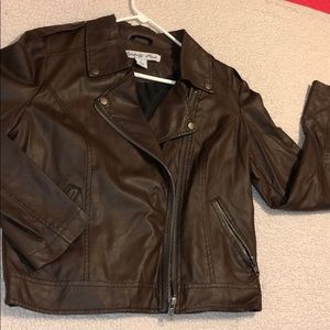 Brown leather jacket